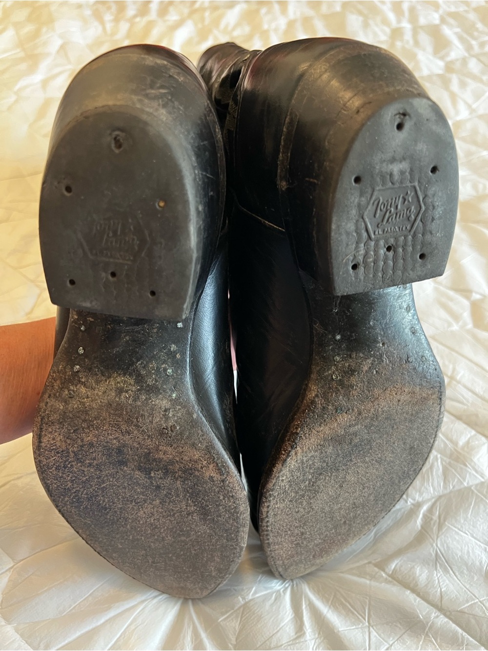 Tony Lama Black Leather Men’s Cowboy Boots 9.5 D - Picture 7 of 7